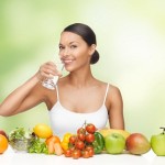 woman with healthy food
